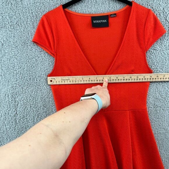 MINKPINK Orange Skater Dress Womens Small - Picture 7 of 14
